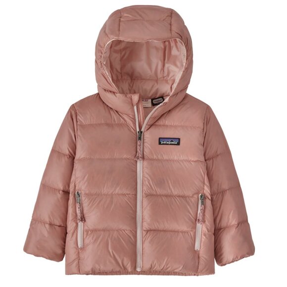 Patagonia Baby Hi-Loft Down Sweater Hoody Puffer Jacket Full Zip Pink Girl Sz 2T